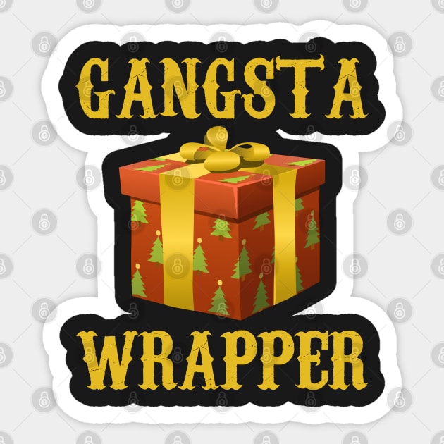 Gangsta Wrapper Funny Christmas Sticker by finedesigns